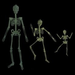 Dim Gray 32/90/150CM Halloween Luminous Skeleton 360° Rotatable Joint with Light Effect Toy for Halloween Horror Props House Decoration