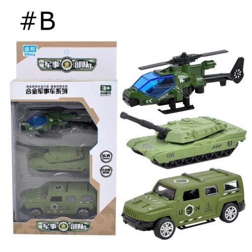 Lavender 3PCS Model Toys Plane Car Racing Military Alloy Vehicle Engineering Model Building Gift Decor