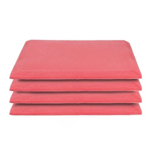 Light Coral 4PCS Sound-Absorbing Cotton Foam Acoustic Panel KTV Studio with Adhesive Sticker