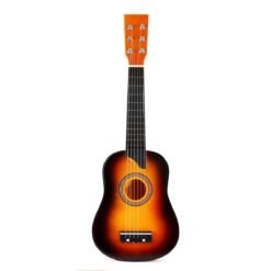 Dark Orange 25 Inch 6 String Wooden Guitar with Extra String/Plectrum for Children