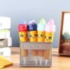 4PCS Wholesale Squishy Pen Cap Smile Face Ice Cream Cone Slow Rising Jumbo With Pen Stress Relief Toys - Toys Ace