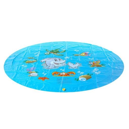 Deep Sky Blue 170mm PVC Blue Sprinkler Play Mat With Cartoon Pattern For Kids Summer Play