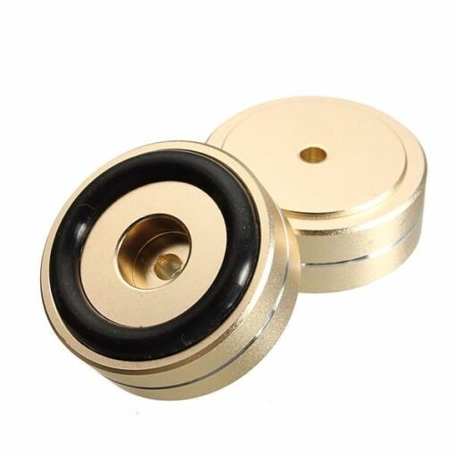 Bisque 4pcs 40x15mm Isolation Speaker Stand Base Turntable Golden Feet Pad