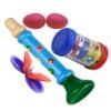 Dark Slate Blue 4-piece Set Orff Musical Instruments Sand Eggs/Rain Ring/Small Horn/Plastic Castanets for Children