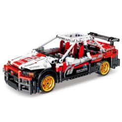 Red 591 Pcs 1:17 KY1020 R32 Ares Mechanical Engineering Car Small Particle DIY Assembled Building Blocks Pull Back Racing Car Model Toy for Birthday Gift