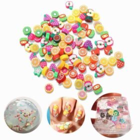 Goldenrod 100PCS DIY Slime Accessories Decor Fruit Cake Flower Polymer Clay Toy Nail Beauty Ornament