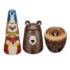 5 Nesting Dolls Wooden Aniimal Bear Russian Doll Matryoshka Toy Decor Kid Gift - Toys Ace
