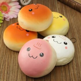 10CM Cute Smiling Expression Kawaii Squishy Bread Keychain Bag Phone Charm Strap - Toys Ace