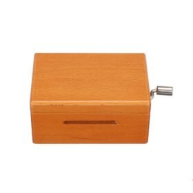 Coral 15 Note DIY Hand-Cranked Wooden Music Box for Birthday Gifts with Hole Puncher And 10 Paper Tapes