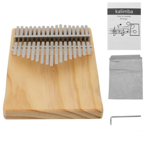 Tan 17 Key Kalimba Spruce Wood Thumb Piano Finger Musical Beginner Instrument Gift