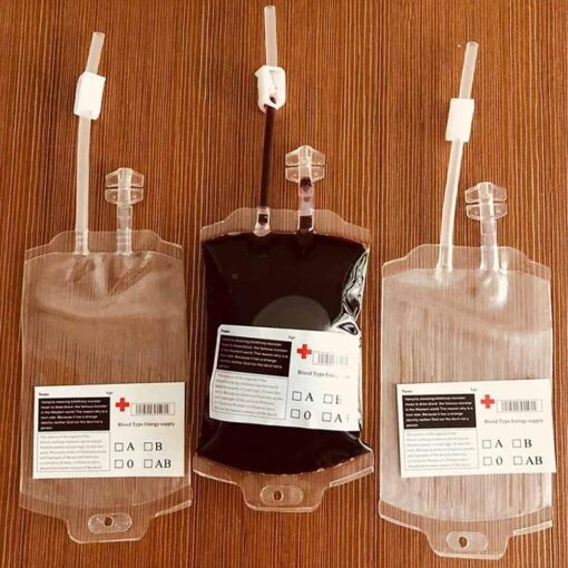 Black 350ML Vampire Transparent Blood Bag PVC Reusable Blood Juice Energy Drink for Halloween Decorations