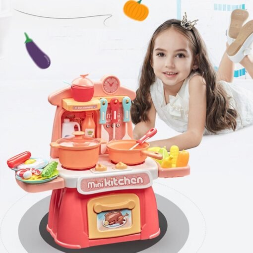 White Smoke 26 IN 1 Kitchen Playset Multifunctional Supermarket Table Toys for Children's Gifts