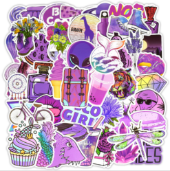 50 Purple Wind VSCO Graffiti Stickers Laptop Luggage Skateboard Guitar Helmet Car Stickers - Toys Ace