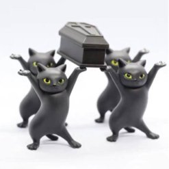 5 Coffin Cat Pen Holder Stationery Cat Pen Holder Japanese Gashapon Creative Funny Cat - Toys Ace