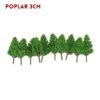 Dark Olive Green 10Pcs Mini Artificial Plant Trees Poplar 3-14cm Home Office Party Decorations