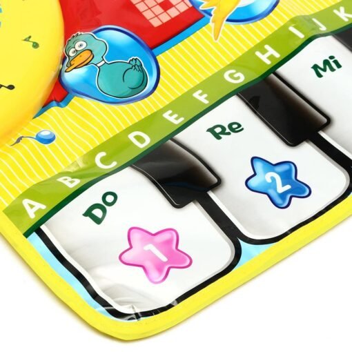Yellow 5 Modes Musical Kid Piano Toddler Play Mat Baby Animal Educational Toys