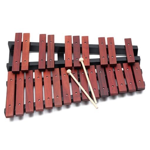 Maroon 25 Notes Wooden Xylophone Percussion Educational Gift with 2 Mallets