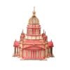 Light Coral 3D Woodcraft Assembly Western Architecture Series Kit Model Building Toy for Kids Gift