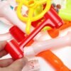 Red 105 Pcs Colorful Transparent Plastic Creative Marble Run Coasters DIY Assembly Track Blocks Toy for Kids Birthday Gift