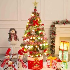 Saddle Brown 3-7ft Pre-Lit Fiber Optic Artificial Christmas Tree Decoration LED Multicolor Lights Stand
