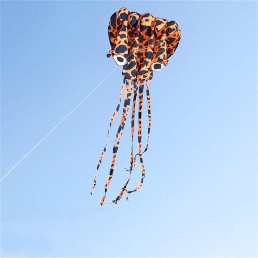 Light Blue 4M Large Animal Kite Octopus Frameless Soft Parafoil Kites For Kids