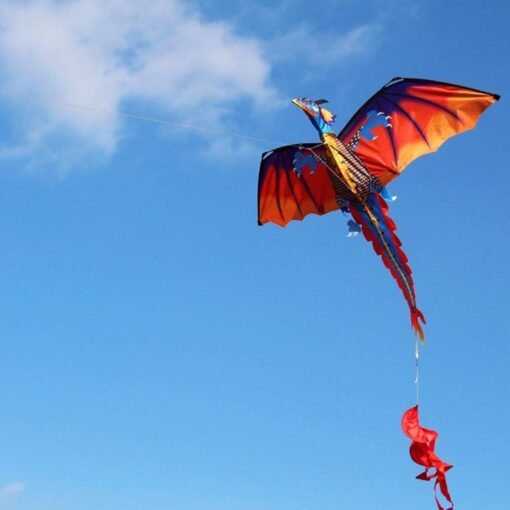 Cornflower Blue 55 Inches Cute Classical Dragon Kite 140cm x 120cm Single Line Kite With Tail