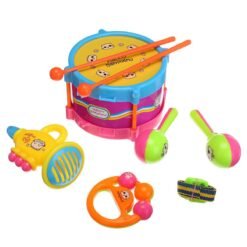 Violet Red 7 PCS Baby Kids Roll Drum Musical Instruments Band Children Percussion Toy Gift