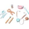 Tan 18 Pcs Children Wooden Role Play Pretend Dentist Toolbox Doctor Medical Playset with Stethoscope Early Education Toy