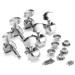 White Smoke 6Pcs Guitar String Tuning Pegs Semi-closed Tuner Heads for Acoustic Guitar