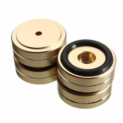 Bisque 4pcs 40x15mm Isolation Speaker Stand Base Turntable Golden Feet Pad