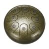Dark Olive Green 6 Inch 8 Notes G Tune Steel Tongue Drum Handpan Instrument with Drum Mallets and Bag