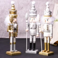 42cm Wooden Nutcracker Doll Soldier Vintage Handcraft Decoration Christmas Action Figure Gifts - Toys Ace