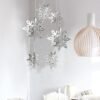 Gray 6PCS 3D Snowflake Paper Hanging Ornament Kit Christmas Decoration Toys Home Party