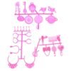 Plum 118 Pcs Plastic Radom Doll Clothes Hanging Skirt and Other Accessories Toy Set for Doll Gift