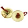 Pale Goldenrod 2Pcs Orff Small Musical Instrument Copper Finger Cymbals Drum Cymbal Percussion Instruments