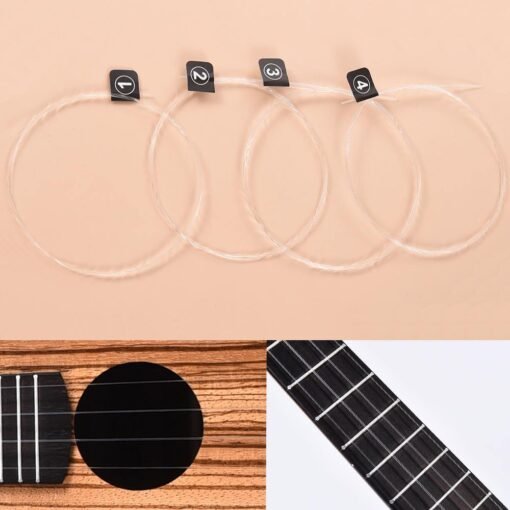 Black 4PCS LINGTING TX-1 Ukulele Transparent Carbon Strings for Ukulele Accessories