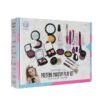Gray 12Pcs Pretend Makeup Fakes Eye Shadow Brushes Glitter Nail Polish Play Set Toy with Storage Bag for Little Girl Cosmetic Gift