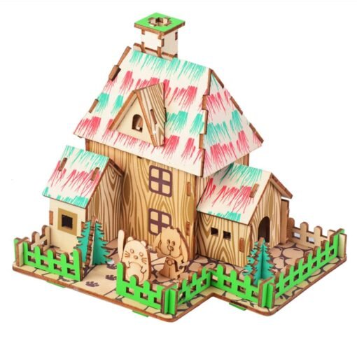 3D Woodcraft Assembly Doll House Kit Decoration Toy Model for Kids Gift - Toys Ace