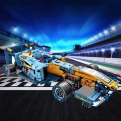 Dodger Blue 511Pcs 1:15 KY1017 Mechanical Engineering Car Small Particles DIY Assembled Building Blocks Pull Back Racing Car Model Toy for Kids Brithday Gift