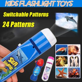 Dodger Blue 24  Patterns Flashlight Projector Lamp Educational Toy Kids Children Christmas Gift Toys