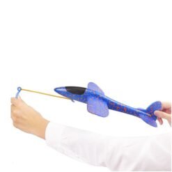 Light Steel Blue 35cm Upgrade EPP Plane Hand Launch Throwing Rubber Band 2 in 1 Aircraft Model Foam Children Parachute Toy