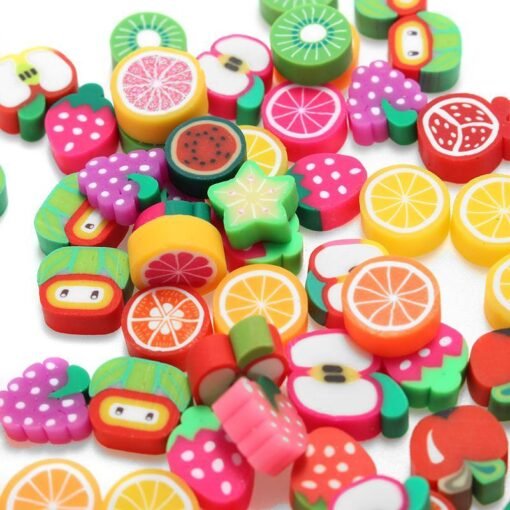 Sandy Brown 100PCS DIY Slime Accessories Decor Fruit Cake Flower Polymer Clay Toy Nail Beauty Ornament