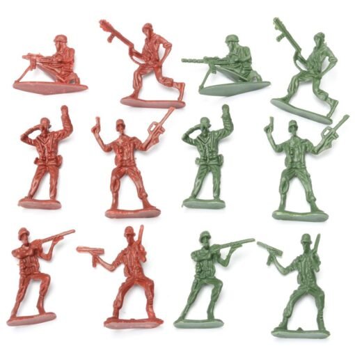 Maroon 270Pcs Military Soldiers Toy Kit Army Men Figures & Accessories Model For Sand Box