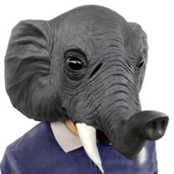 Dim Gray 26*43*28cm Grey Elephant Environmental Protection Latex Mask for Halloween Toys