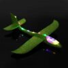 Dark Olive Green 48cm 19'' Hand Launch Throwing Aircraft Airplane DIY Inertial EPP Plane Toy With LED Light