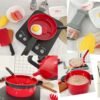 Firebrick 24/36Pcs Simulation Kitchen Cooking Pretend Play Set Educational Toy with Sound Light Effect for Kids Gift