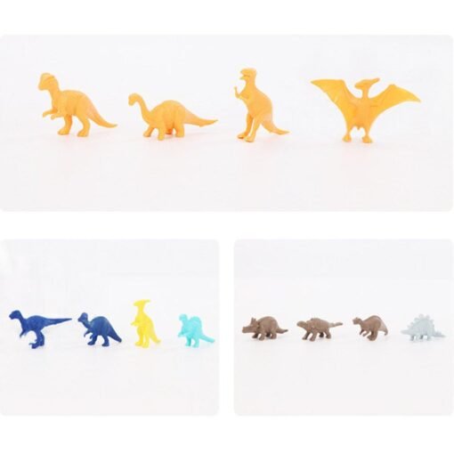 Sandy Brown 38Pcs Jungle Wildlife Animal Diecast Dinosaur Model Puzzle Drawing Early Education Set Toy for Kids Gift (A)
