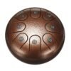 Saddle Brown 6 Inch 8 Notes G Tune Steel Tongue Drum Handpan Instrument with Drum Mallets and Bag