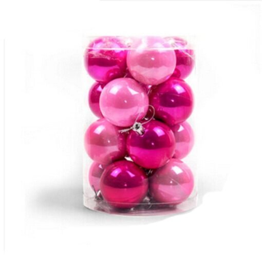 Violet Red 16PC 6/4CM Christmas Trees Xmas Hanging Balls Bauble Party Decorations Ornaments