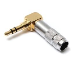 Tan 3.5mm Stereo 3 Pole Male Plug 90-Degree Audio Connector Solder Jack